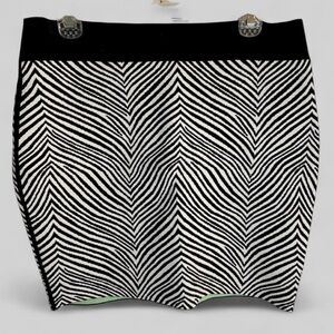 Opening Ceremony Black and White Zebra Patterned Mini Skirt Size Large Barney's